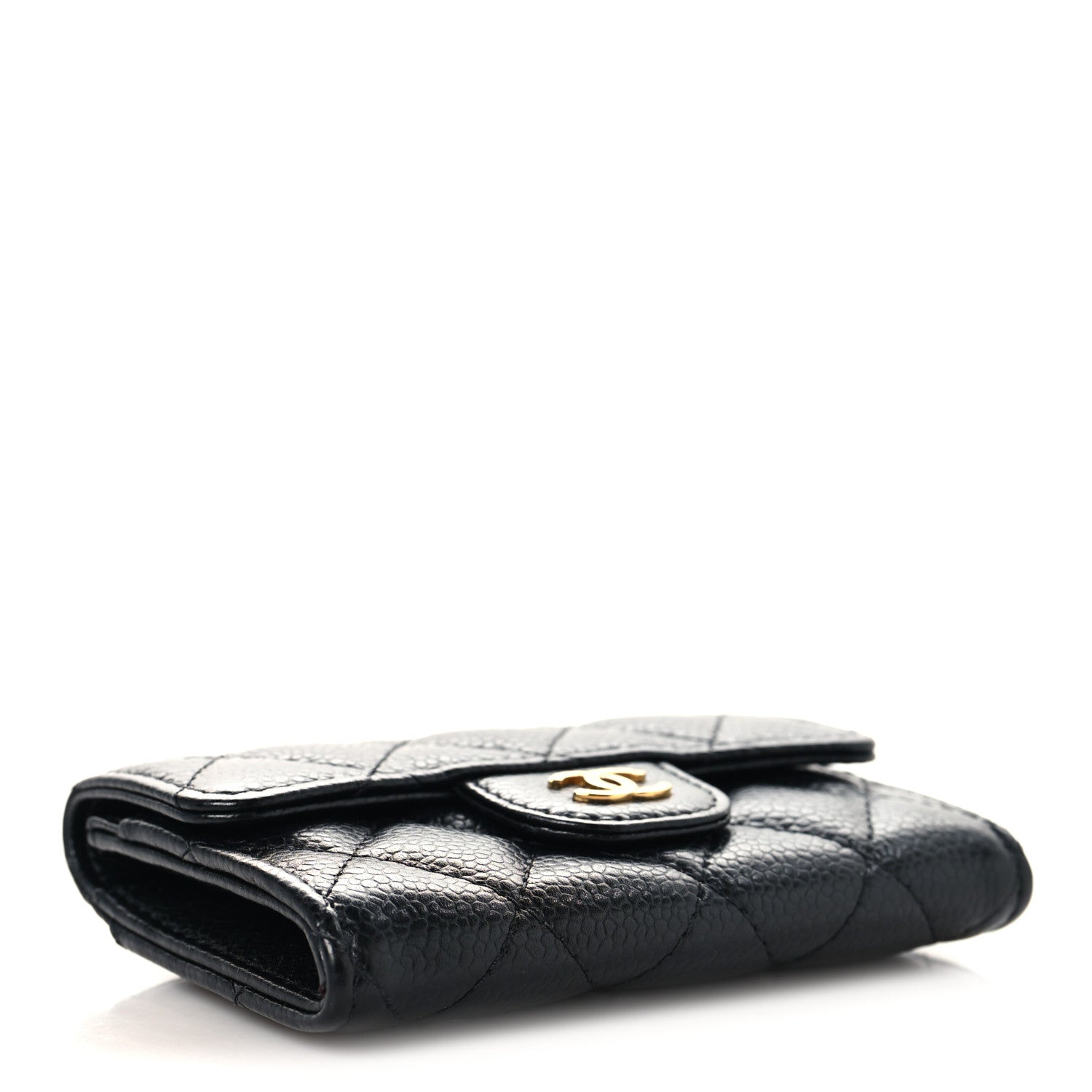 Chanel Caviar Quilted Flap Card Holder Wallet Black Black 3 of 9