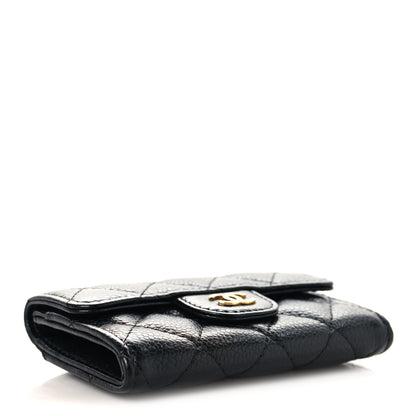 Chanel Caviar Quilted Flap Card Holder Wallet Black Black 3 of 9