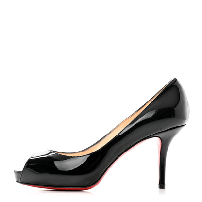 Christian Louboutin Patent Calfskin Mater Claude 85 Peep Toe Pumps 36 Black 1 of 7