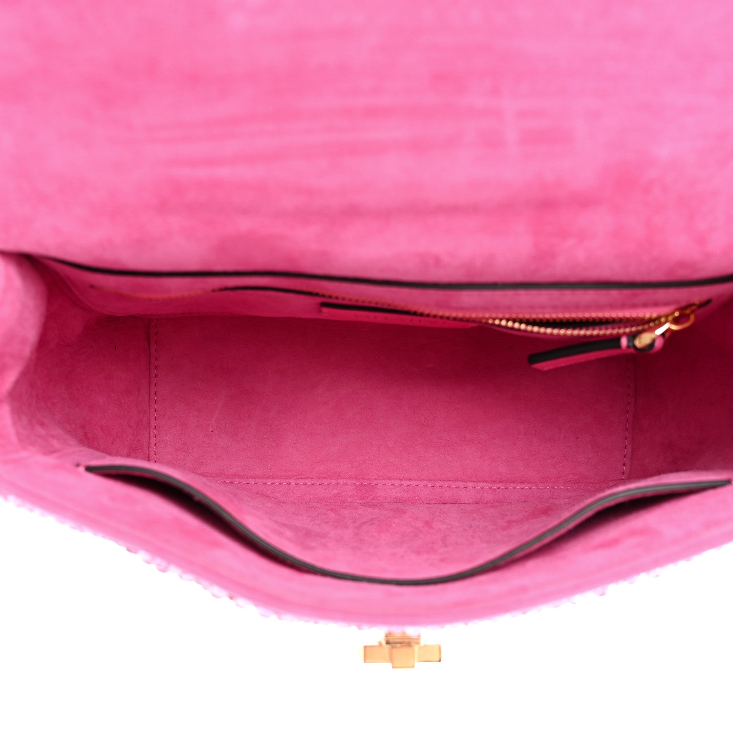 Valentino Garavani Crystal Suede Enamel Medium Roman Stud Shoulder Bag Pink PP 5 of 11