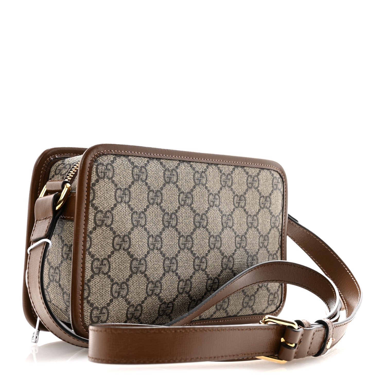 Gucci GG Supreme Monogram Azalea Calfskin Mini Retro Interlocking G Shoulder Bag Beige Ebony Brown Sugar 3 of 11