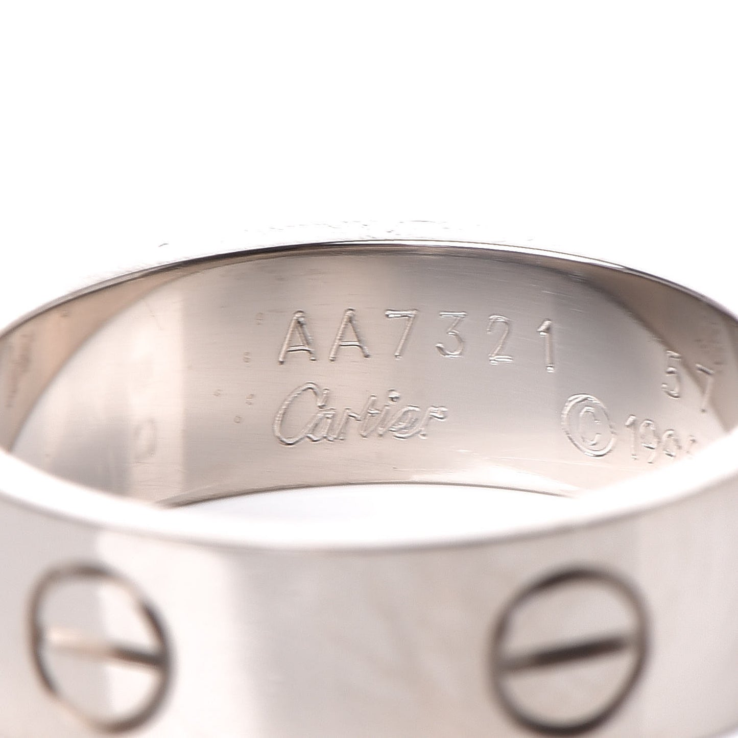 18K White Gold 5.5mm LOVE Ring 57 8