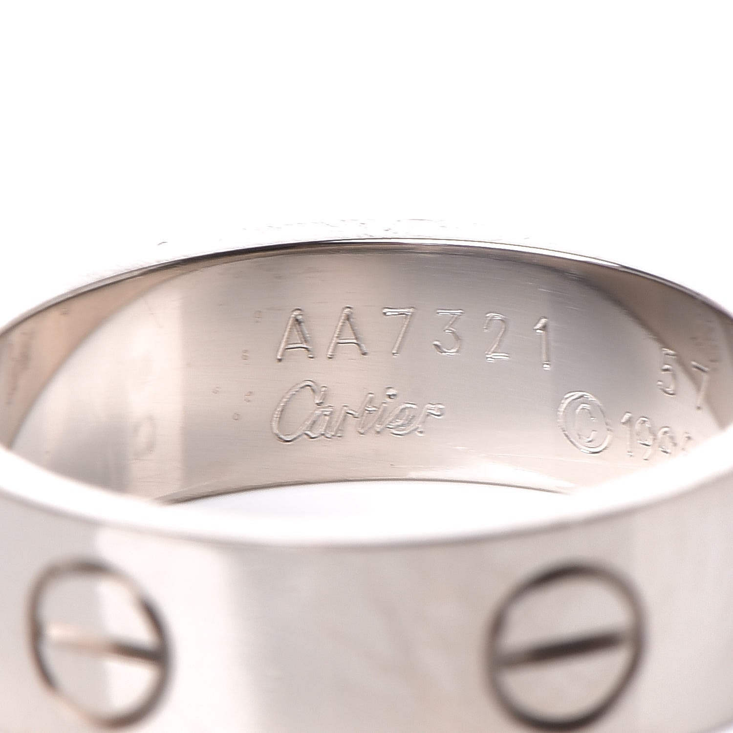 Cartier 18K White Gold 5.5mm LOVE Ring 57 8 4 of 5