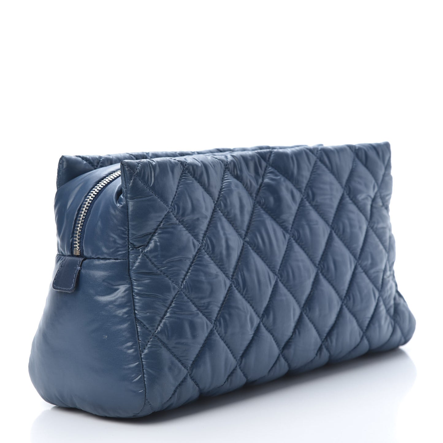 Nylon Quilted Cocoon Cosmetic Case Dark Blue