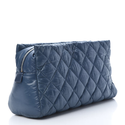 Chanel Nylon Quilted Cocoon Cosmetic Case Dark Blue 3 of 8
