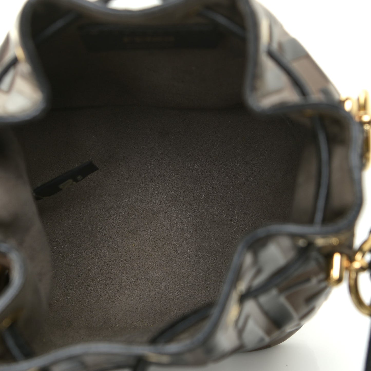 Vitello Liberty F is Fendi Bi-Color FF 1974 Embossed Mini Mon Tresor Bucket Bag Maya Black
