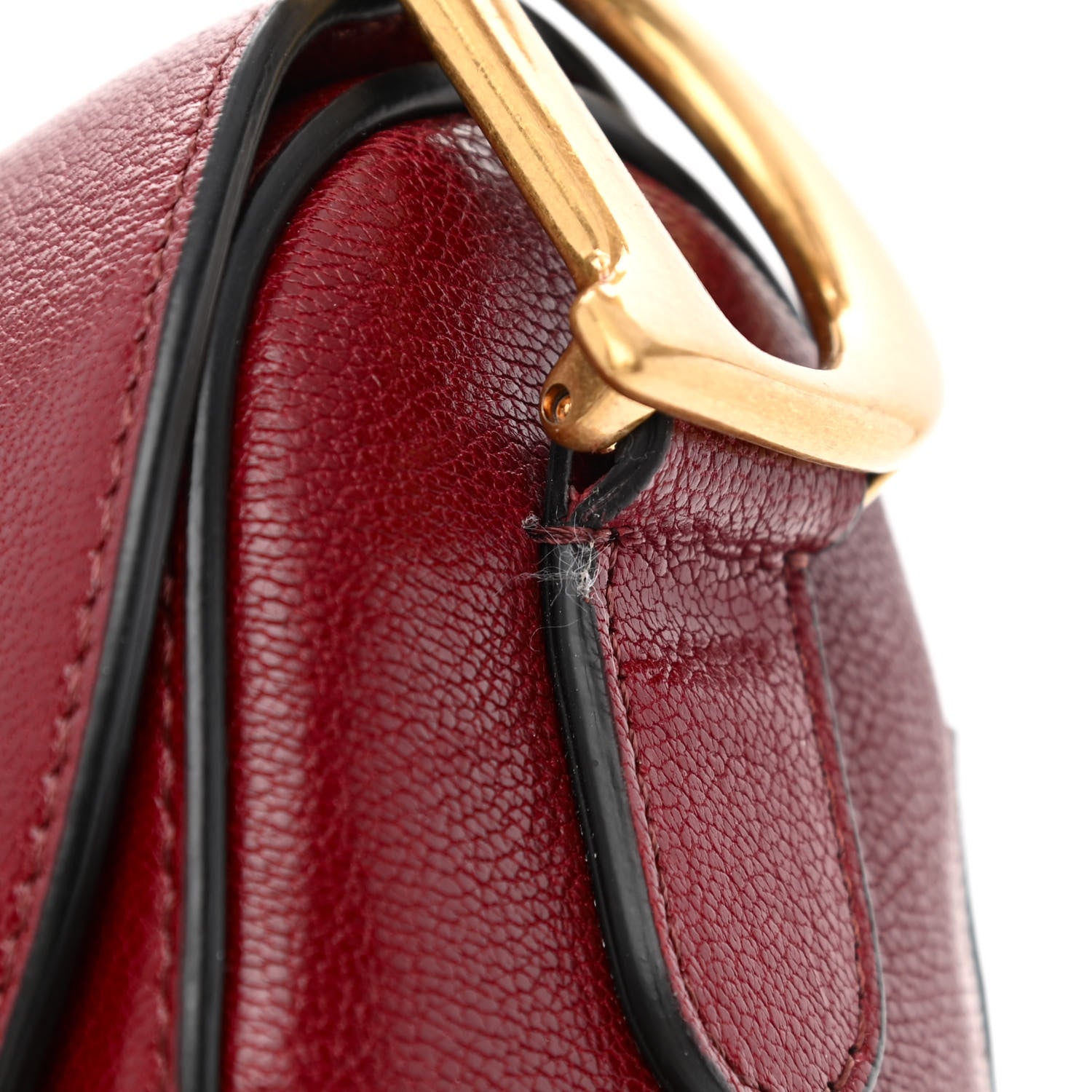 Christian Dior Grained Calfskin Saddle Bag Red 14 of 14