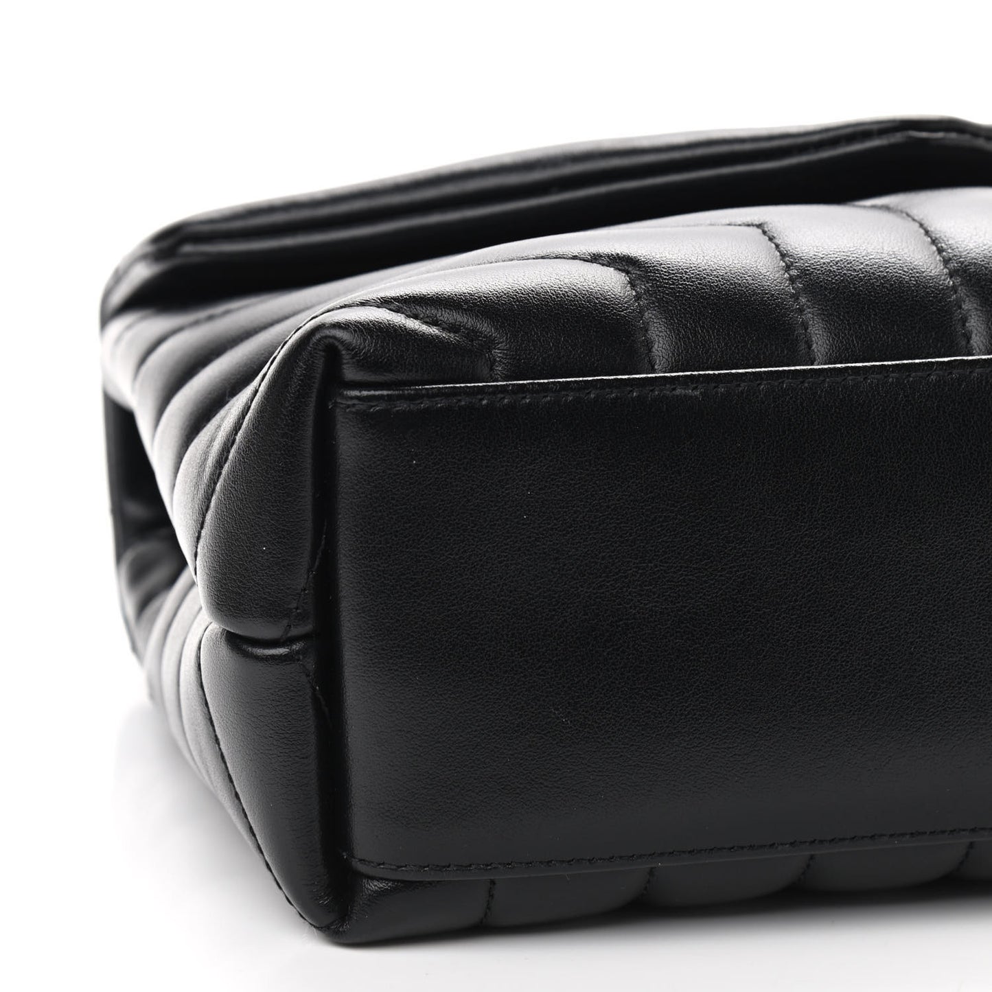 Calfskin Y Quilted Monogram Small Loulou Chain Satchel Black