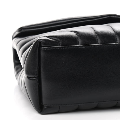 Saint Laurent Calfskin Y Quilted Monogram Small Loulou Chain Satchel Black 5 of 10