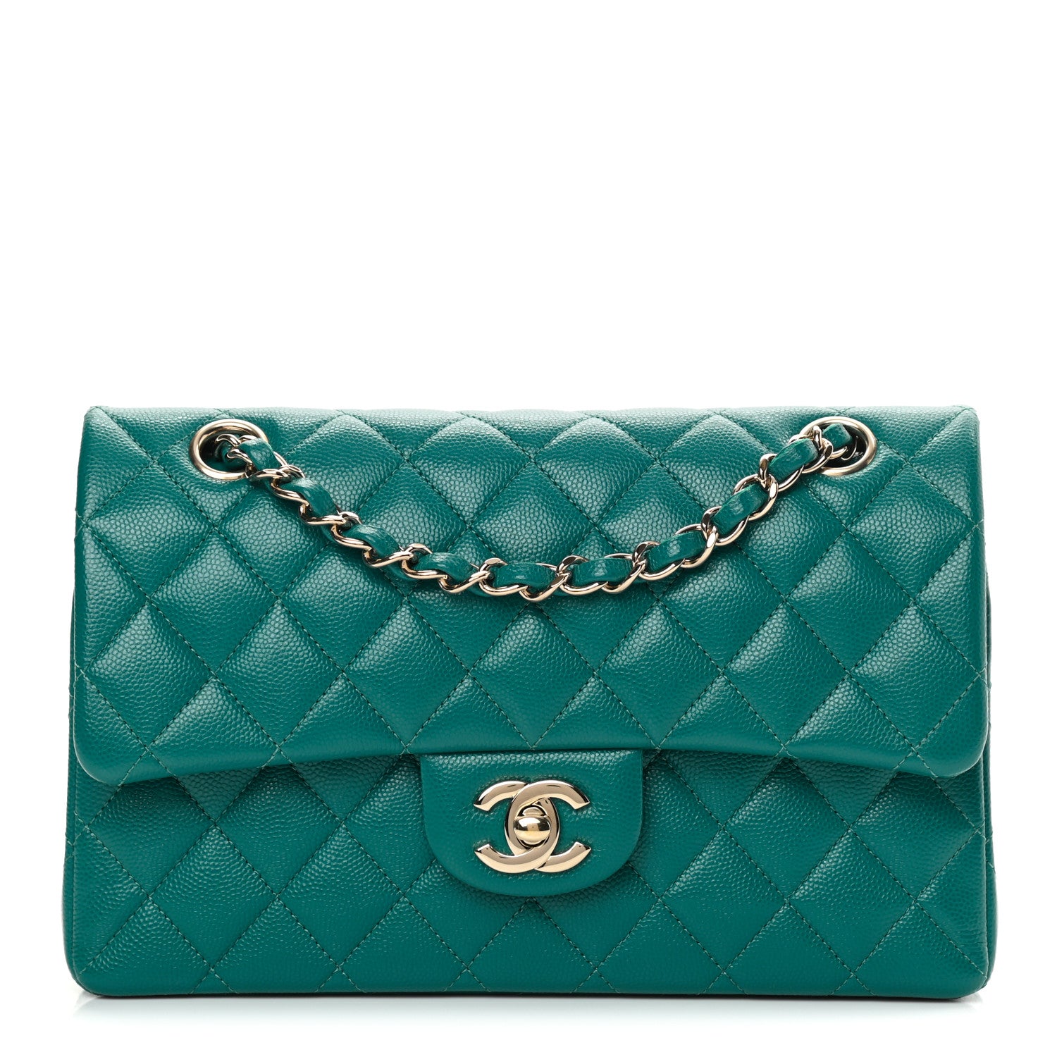 Chanel Caviar Quilted Small Double Flap Green 1 of 10