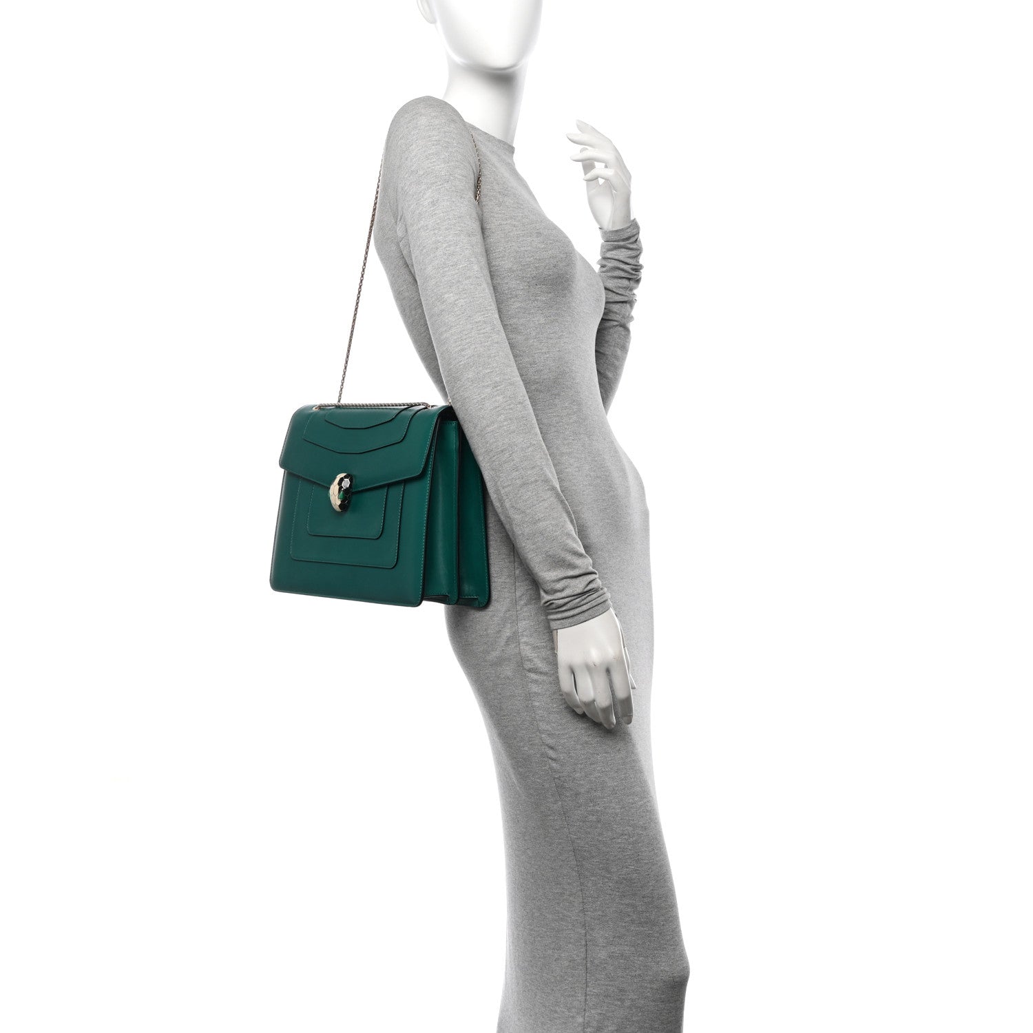 Bulgari Calfskin Medium Serpenti Forever Crossbody Bag Emerald Green 2 of 12