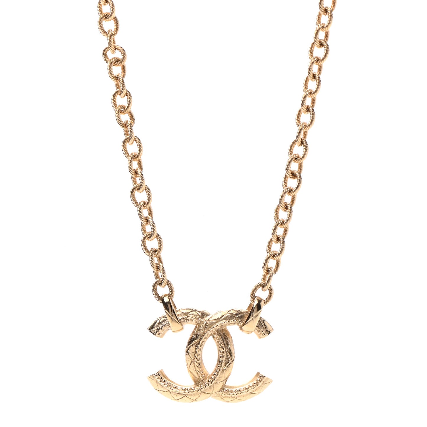 CC Pendant Chain Necklace Gold