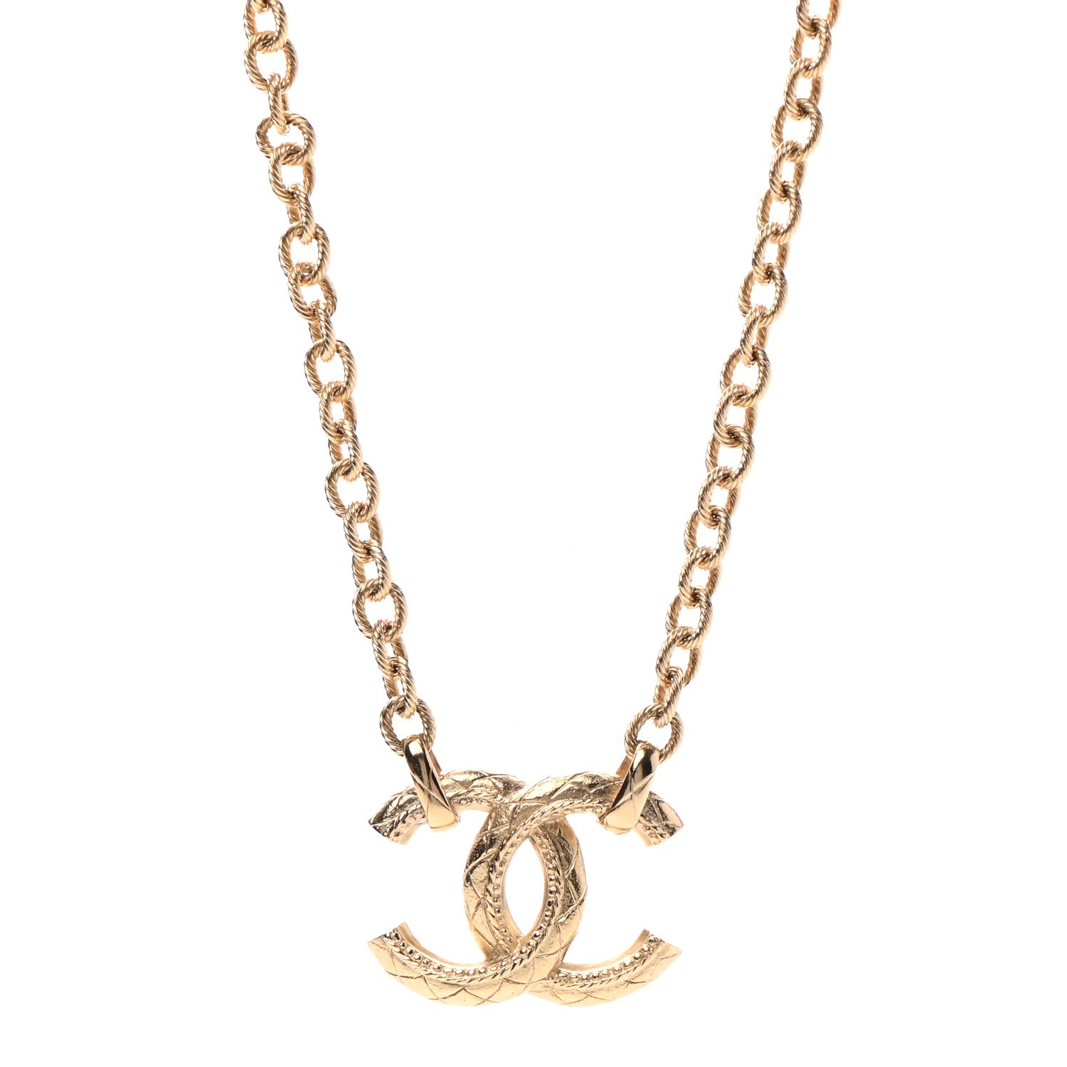 Chanel CC Pendant Chain Necklace Gold 1 of 7
