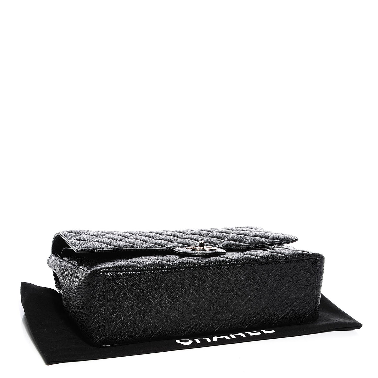 Caviar Quilted Maxi Double Flap Black