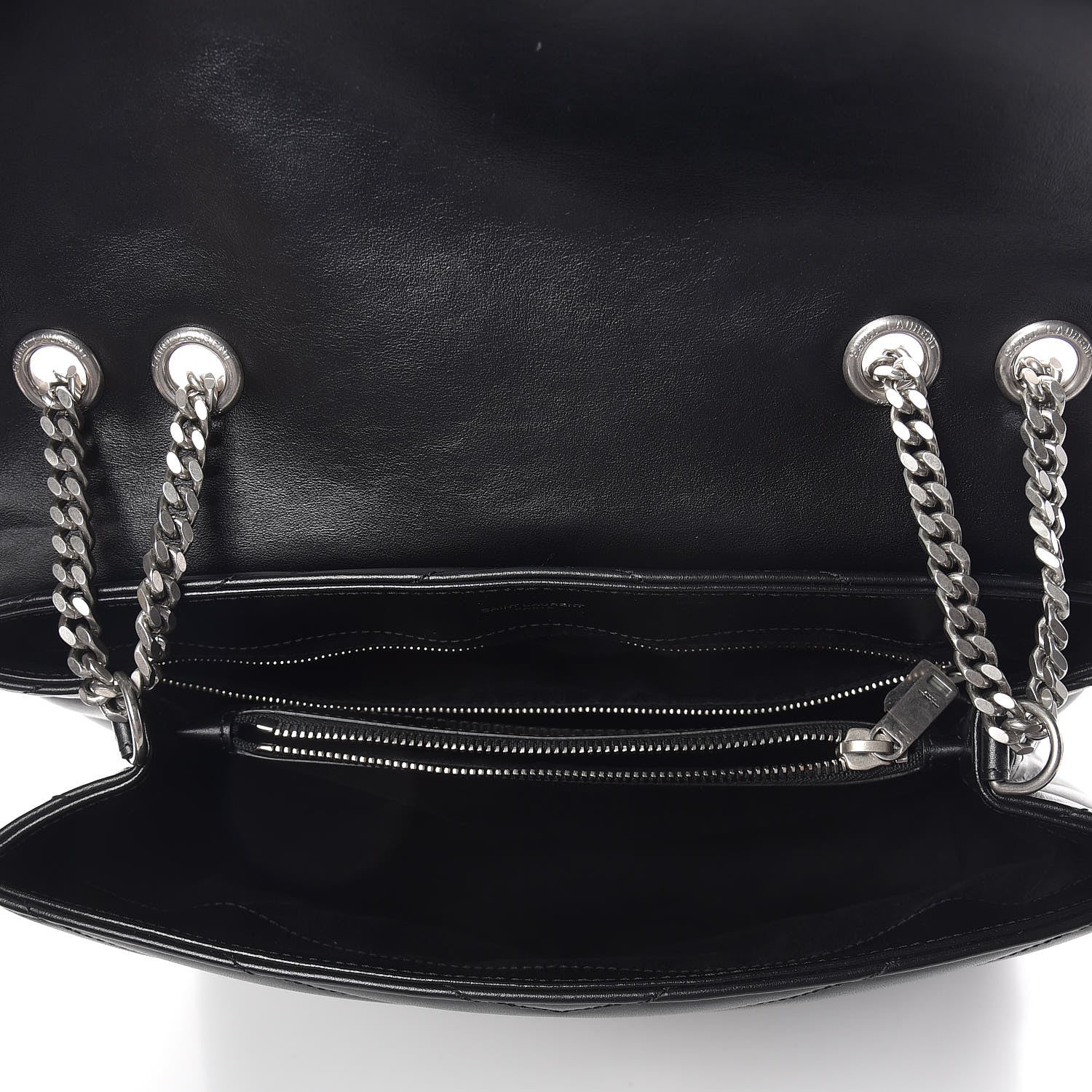 Saint Laurent Calfskin Y Quilted Monogram Medium Loulou Chain Satchel Black 5 of 9