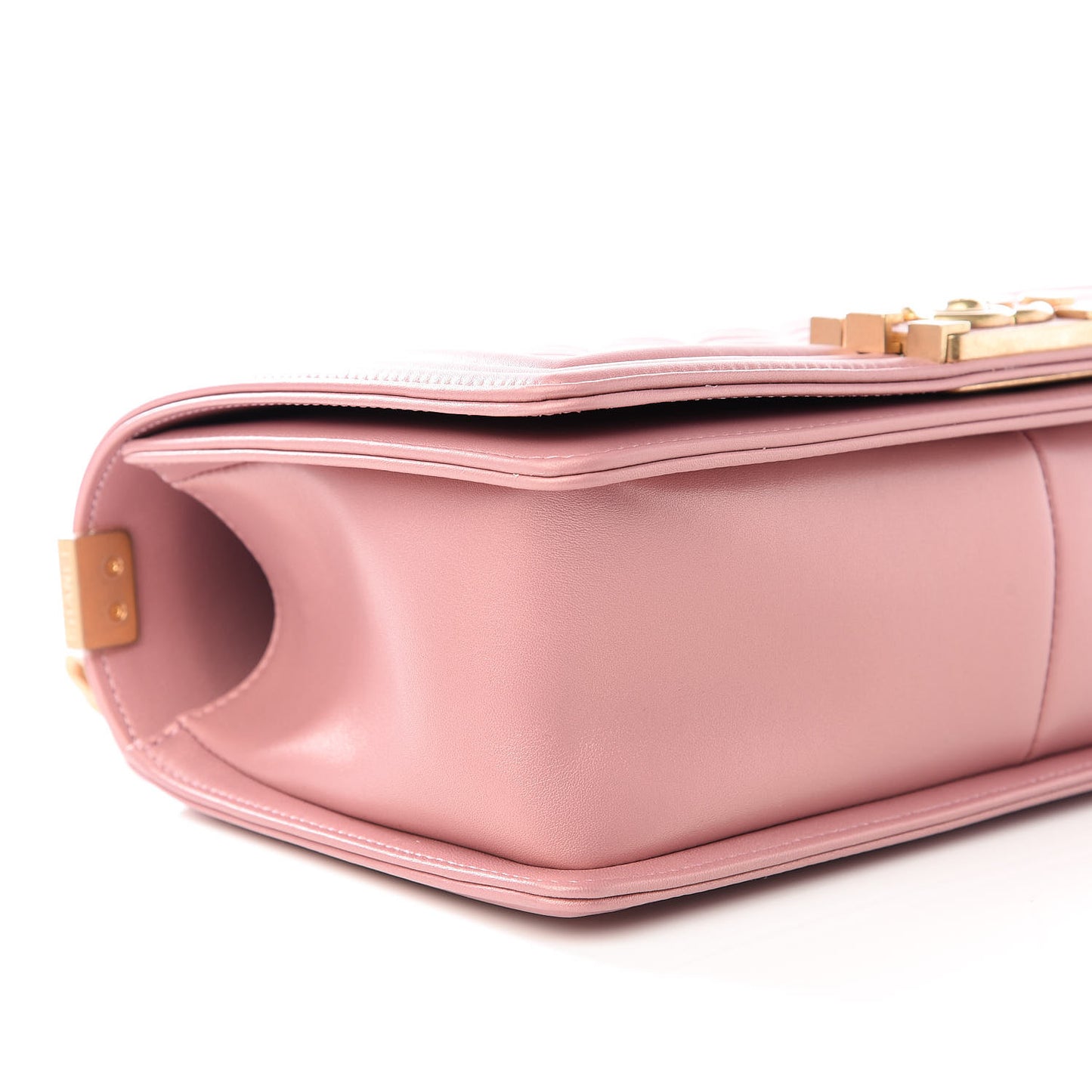 Metallic Calfskin Medium Boy Flap Pink