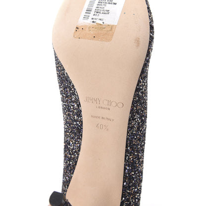 Jimmy Choo Coarse Glitter Pointy Toe Romy 85 Pumps 40.5 Twilight 6 of 8