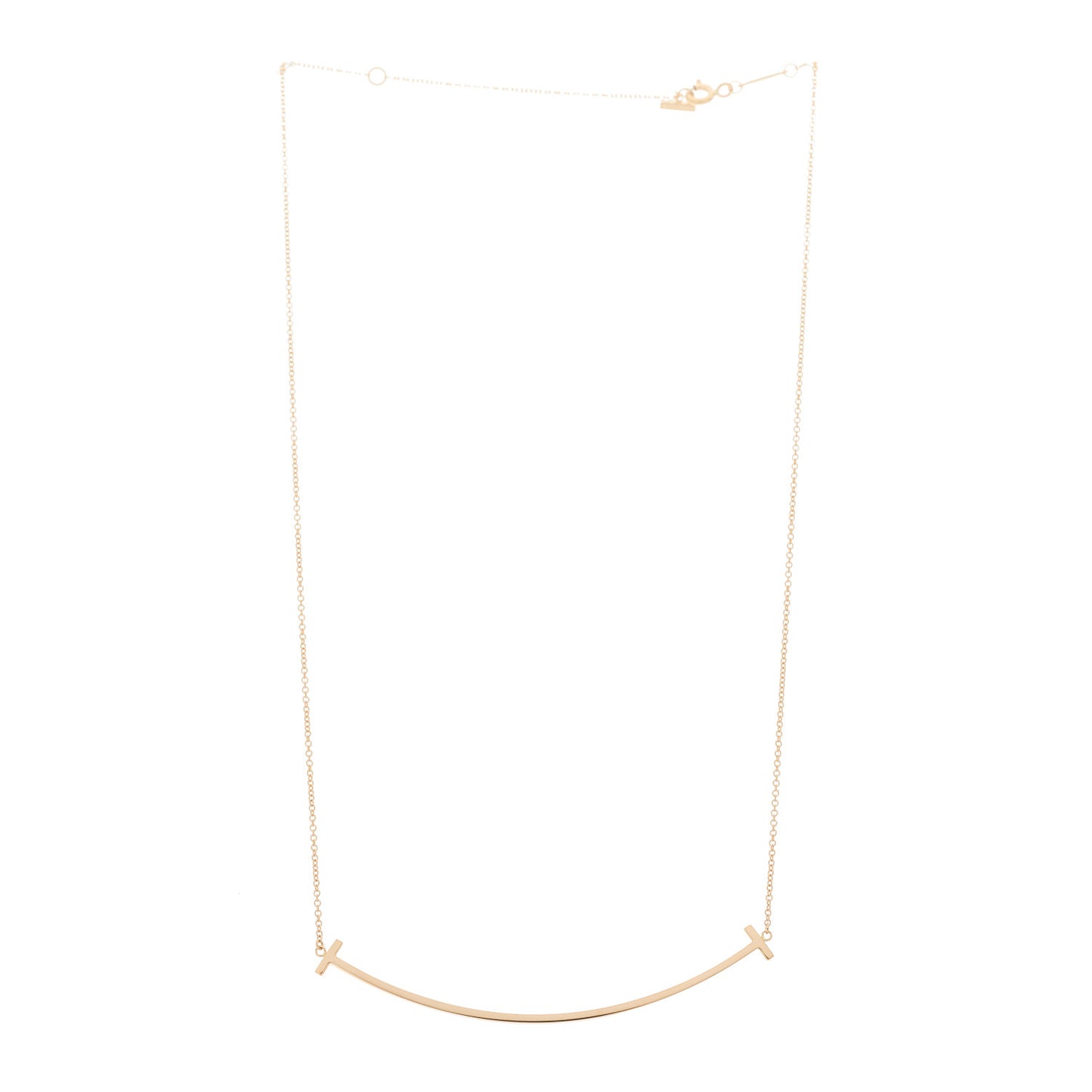 18K Rose Gold Large T Smile Pendant Necklace