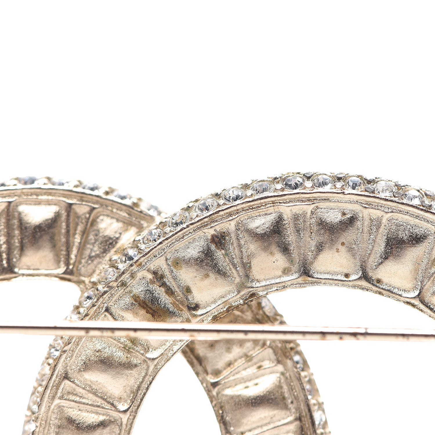 Chanel Baguette Crystal CC Brooch Gold 4 of 5