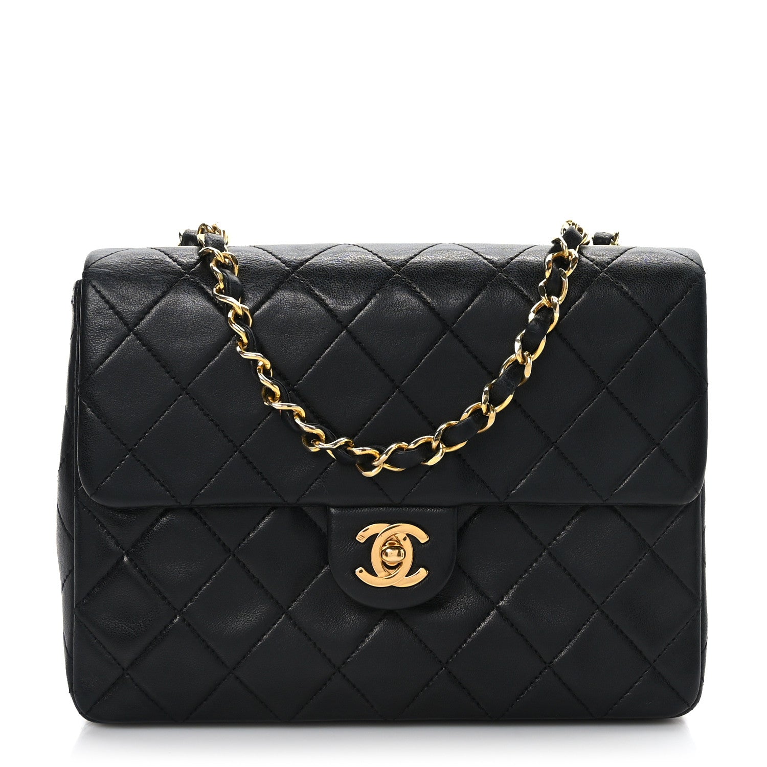 Chanel Lambskin Quilted Mini Square Flap Bag Black 1 of 9