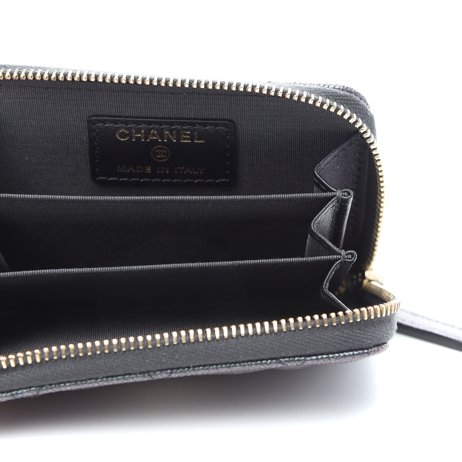 Chanel Iridescent Caviar Quilted Zip Coin Purse Black 5 of 8
