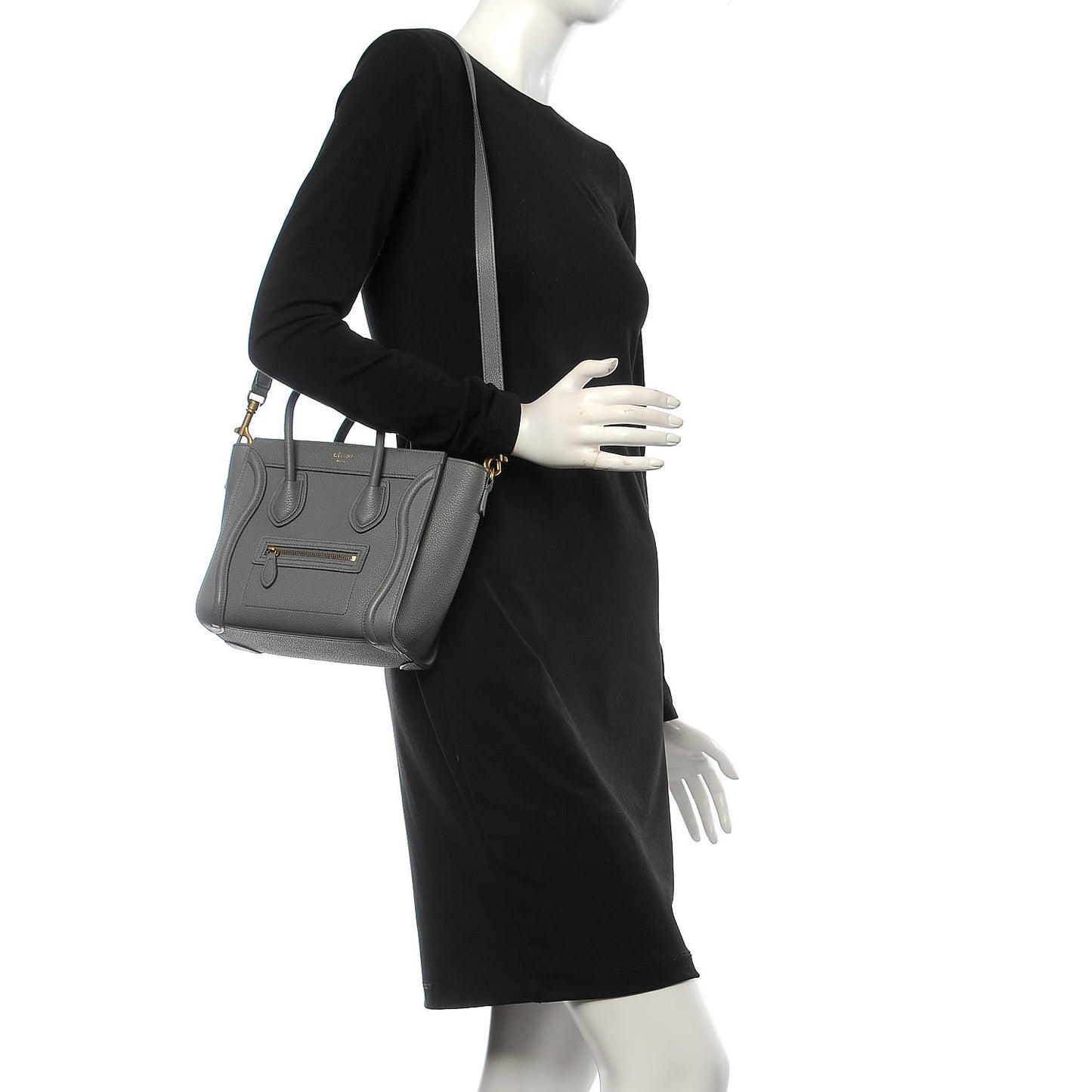 Baby Grained Calfskin Nano Luggage Kohl