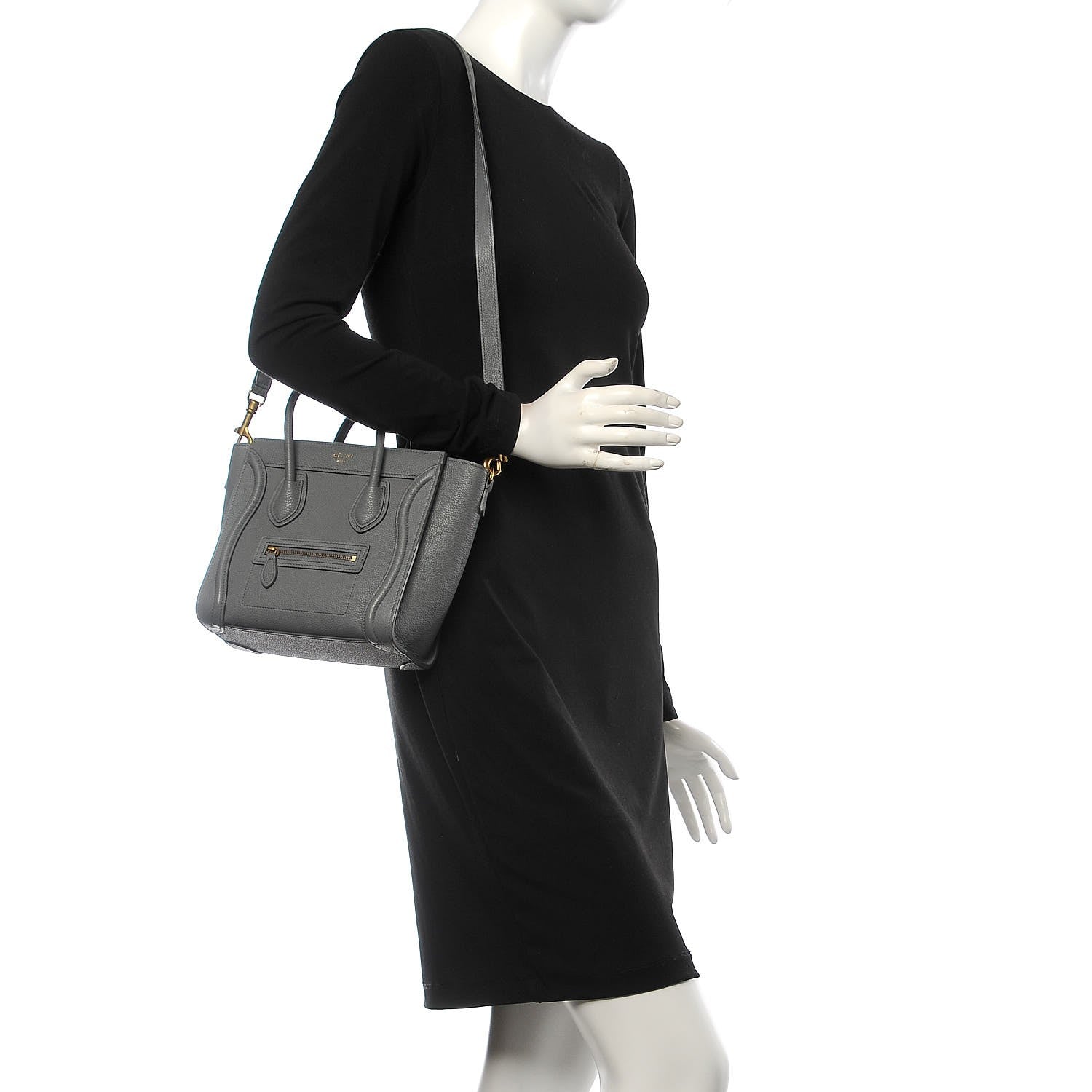 Celine Baby Grained Calfskin Nano Luggage Kohl 2 of 8