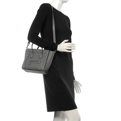 Celine Baby Grained Calfskin Nano Luggage Kohl 2 of 8