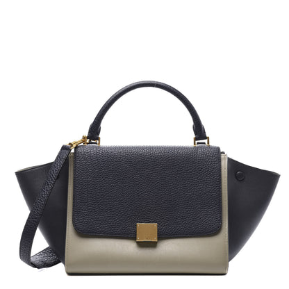 Celine Bullhide Calfskin Grained Nubuck Small Tri-Color Trapeze Dark Blue 1 of 8