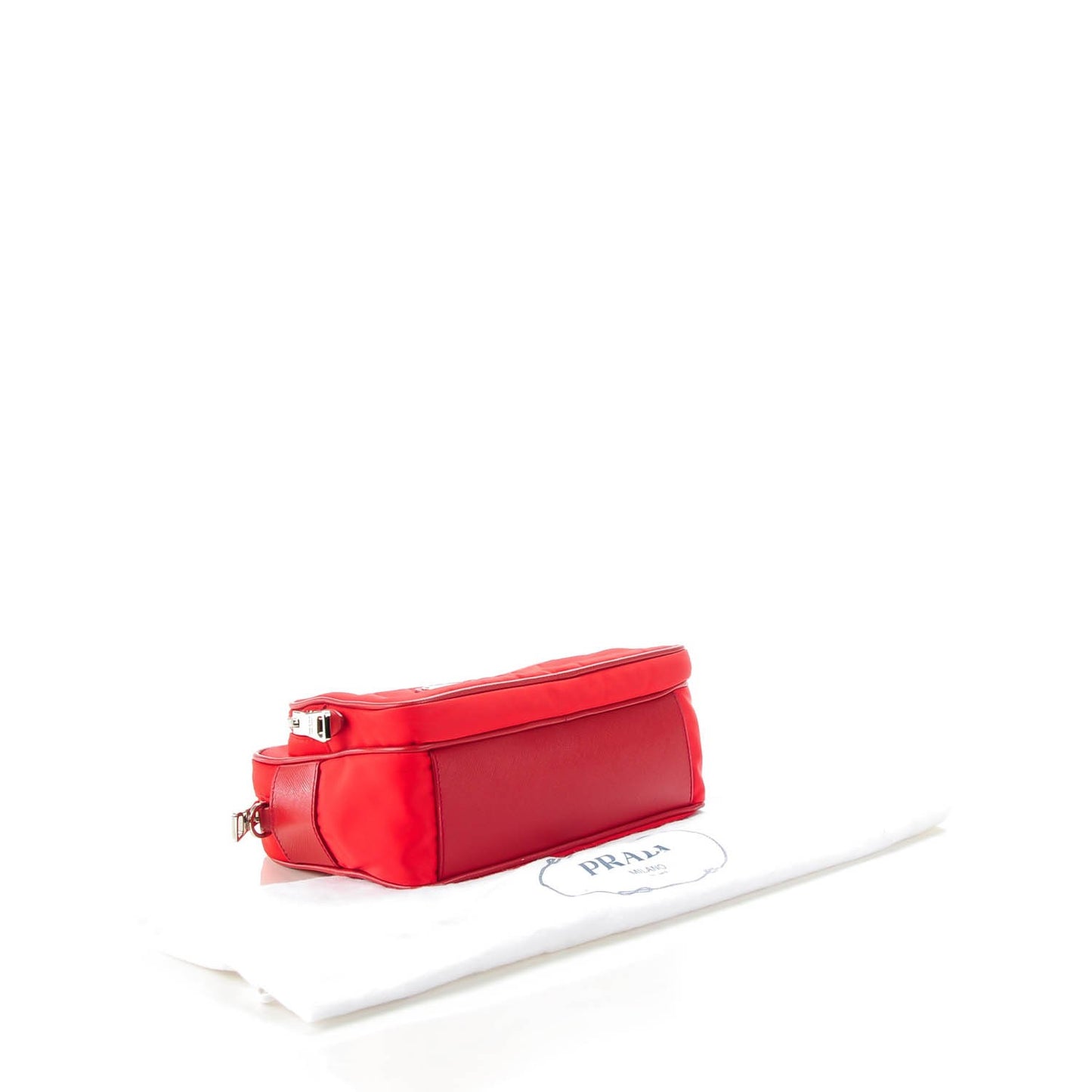 Tessuto Nylon Saffiano Shoulder Bag Rosso