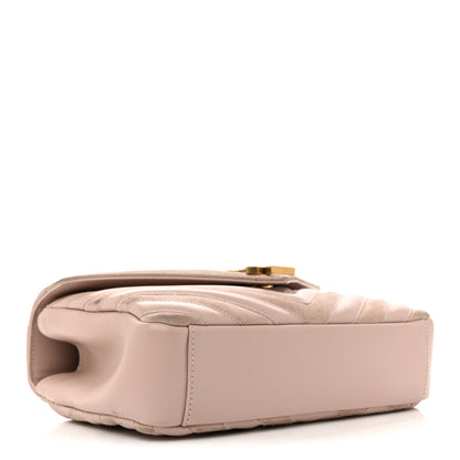 Saint Laurent Calfskin Suede Matelasse Chevron Medium Monogram College Bag Rose Poudre 4 of 16