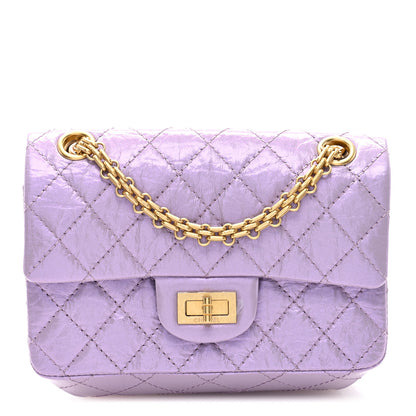 Chanel Glittered Aged Calfskin Quilted Mini 2.55 Reissue Flap Lilac 1 of 9