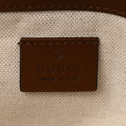 Gucci GG Supreme Monogram Azalea Calfskin Web Mini Horsebit 1955 Shoulder Bag Beige Ebony Brown Sugar 6 of 11
