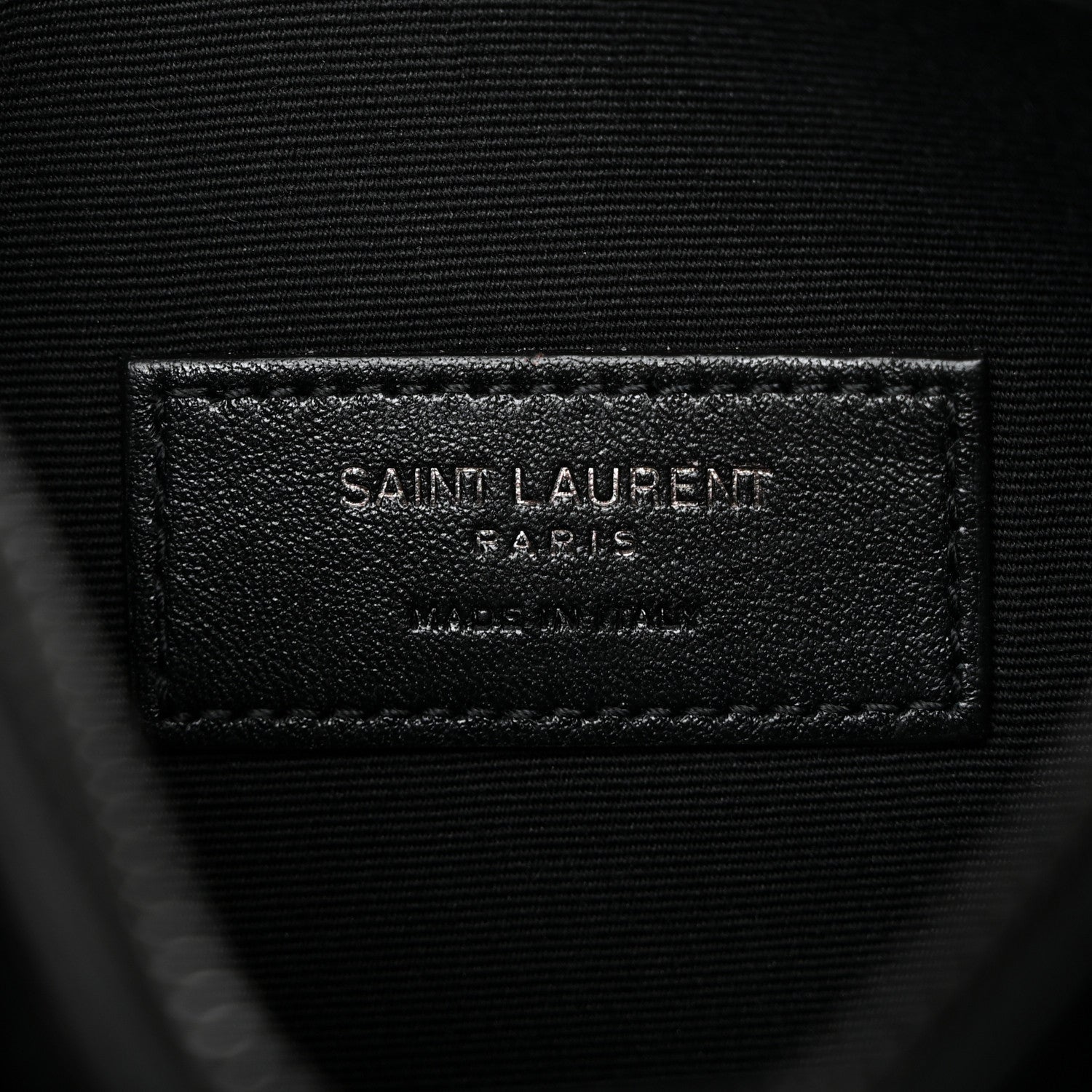 Saint Laurent Grain De Poudre Chevron Monogram Monochrome Bill Pouch Black 6 of 8