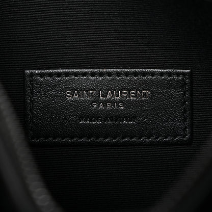 Saint Laurent Grain De Poudre Chevron Monogram Monochrome Bill Pouch Black 6 of 8