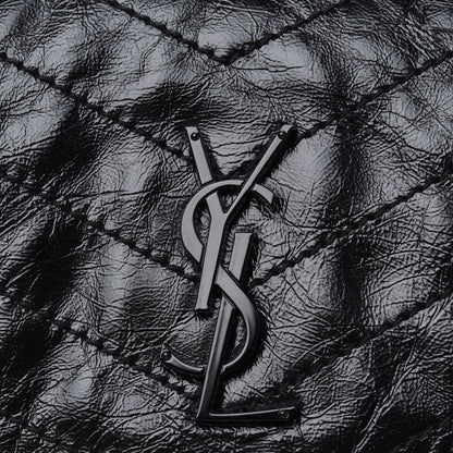 Saint Laurent Crinkled Calfskin Matelasse Monogram Medium Niki Chain Satchel Black 14 of 14