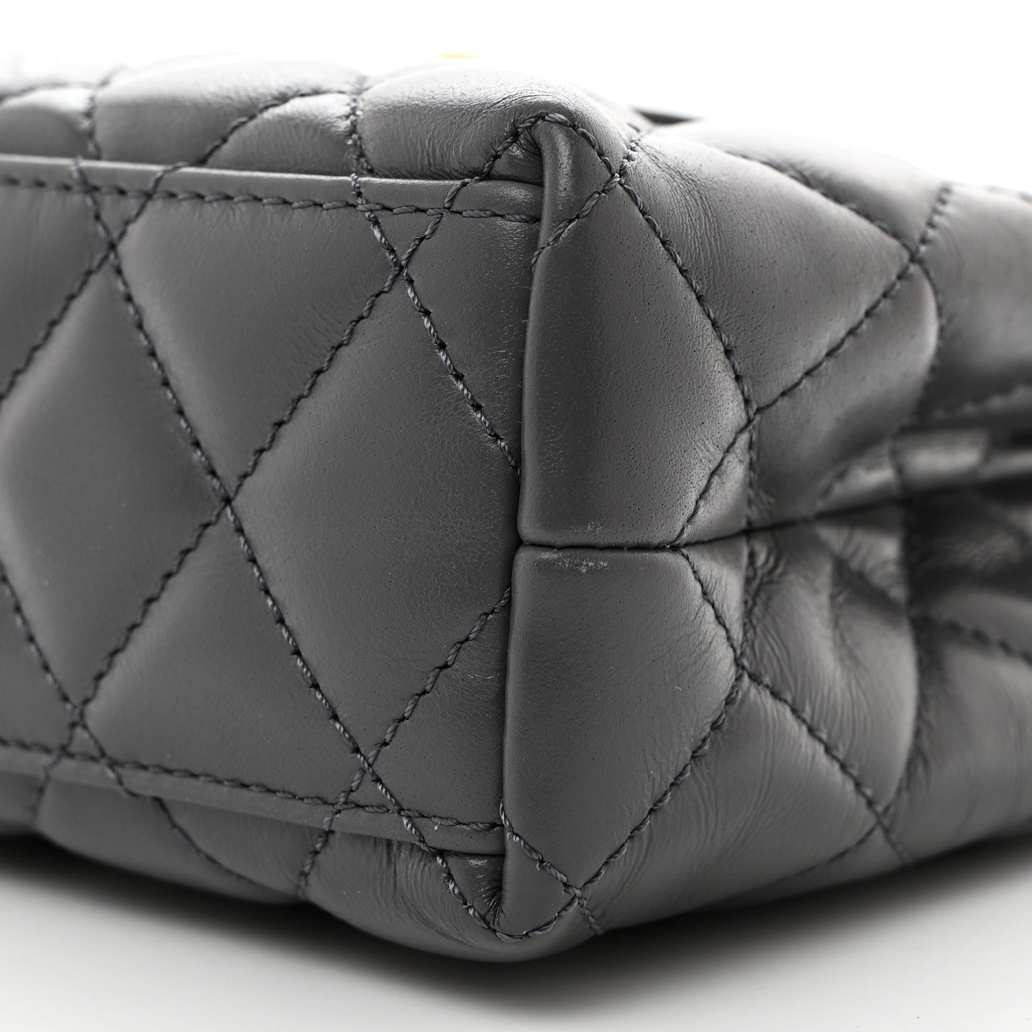 Chanel Shiny Aged Calfskin Quilted Nano Kelly Shopper Grey 10 of 10