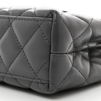 Chanel Shiny Aged Calfskin Quilted Nano Kelly Shopper Grey 10 of 10