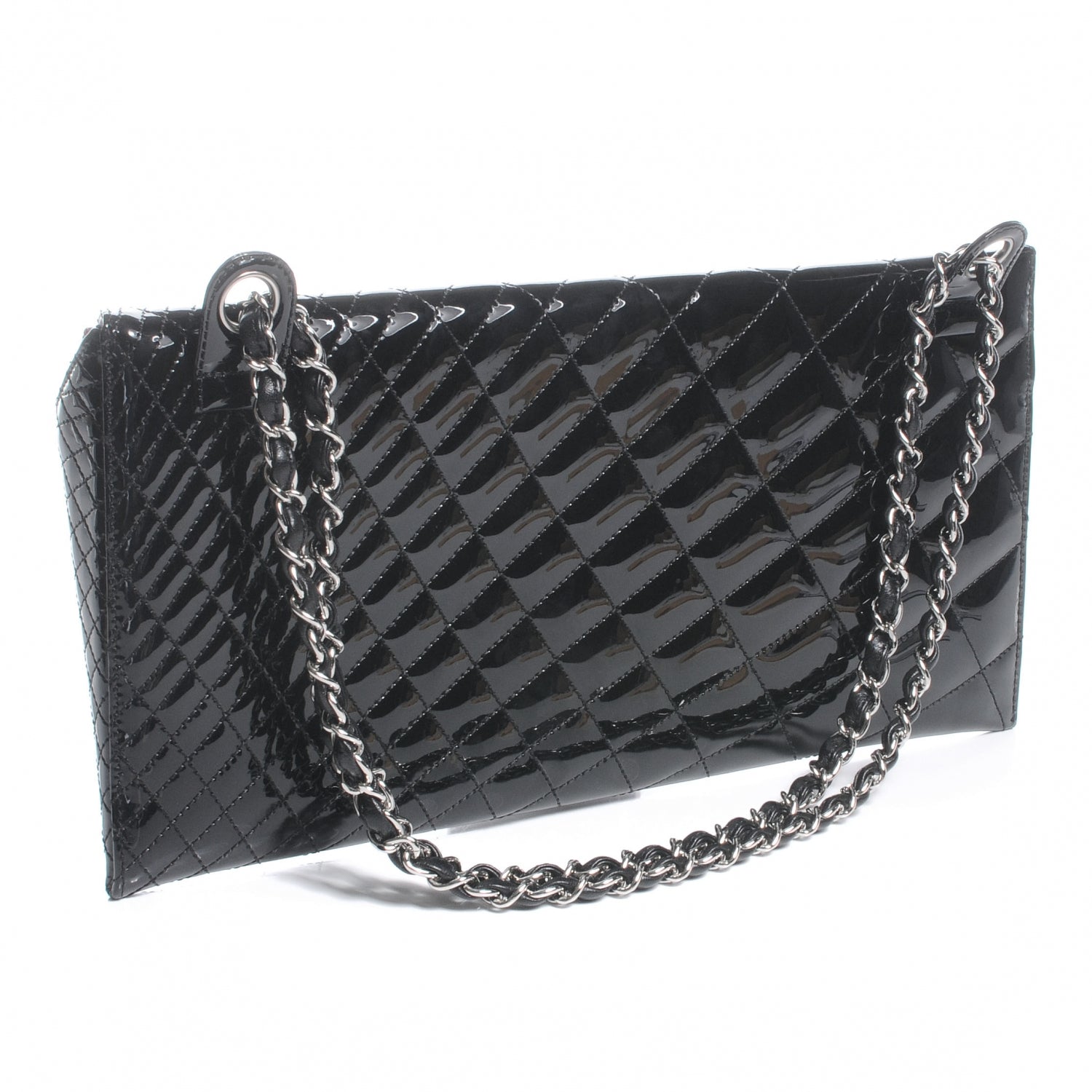 Chanel Patent Geometric Quilted Kaleidoscope Shoulder Bag Black 3 of 7