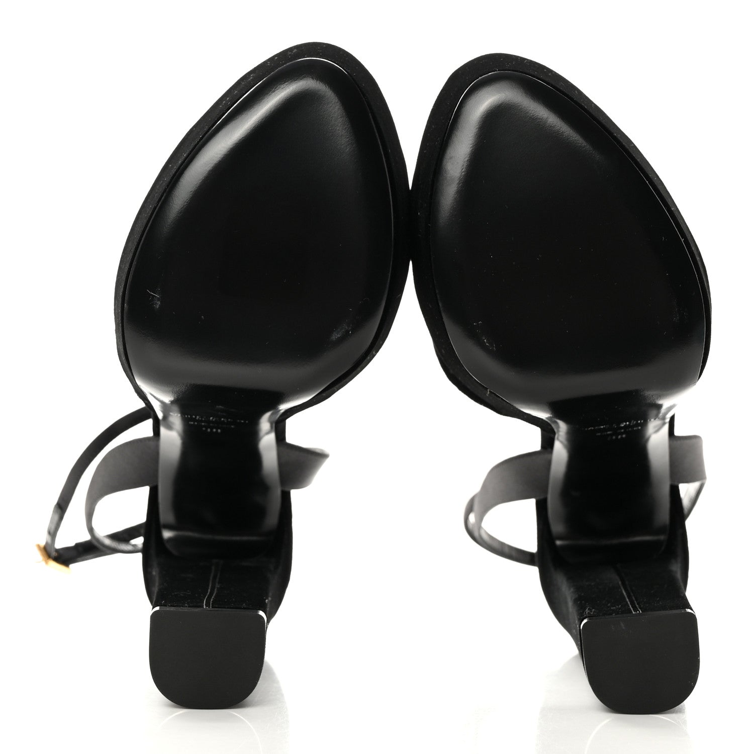 Saint Laurent Velvet Jodie Platform Sandals 38 Black 6 of 19