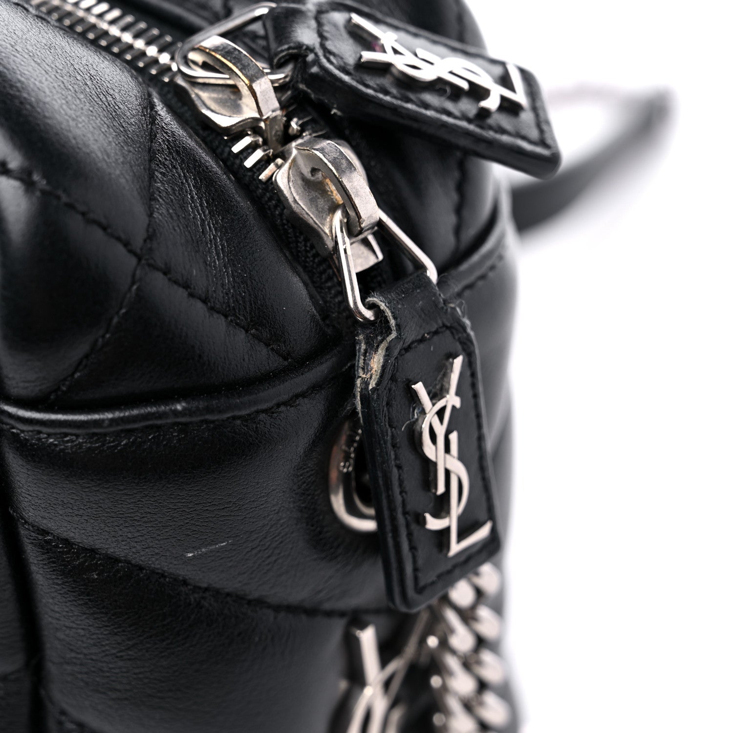 Saint Laurent Calfskin Y Quilted Monogram Small Loulou Bowling Bag Black 11 of 11