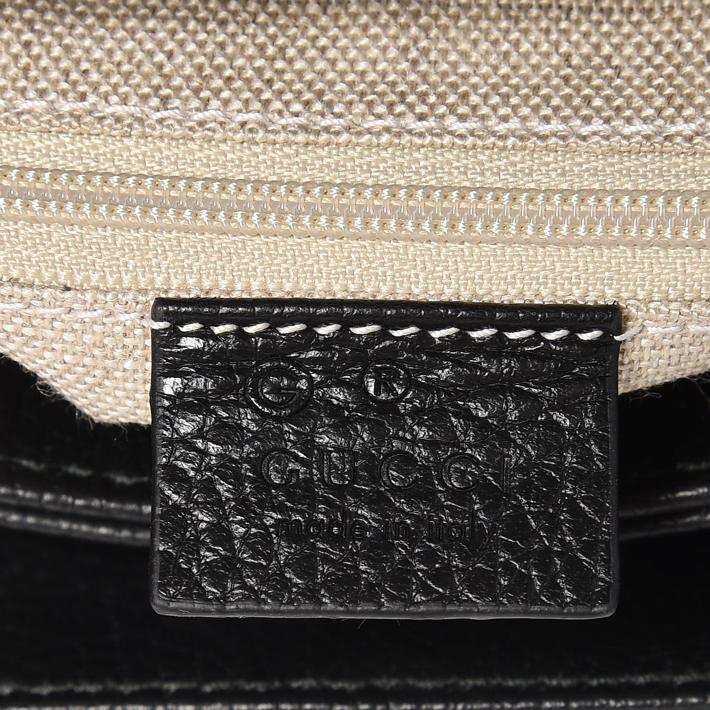 Dollar Calfskin Interlocking G Top Handle Shoulder Bag Black
