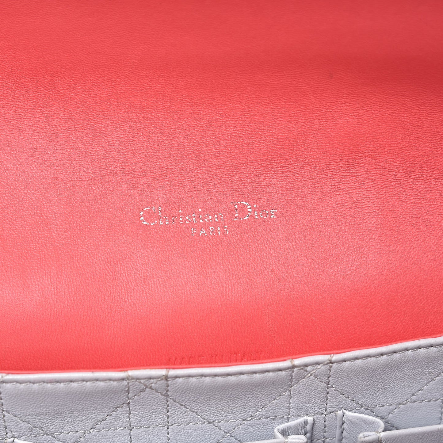Lambskin Cannage Medium Miss Dior Flap Coral