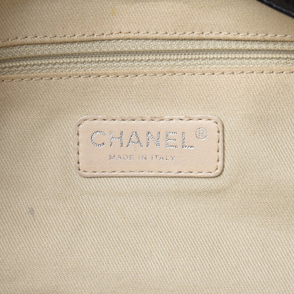 Chanel Glazed Goatskin Double Contrast Stitch Tote Black 7 of 10