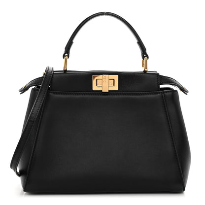 Fendi Nappa Mini Peekaboo Iconic Satchel Black 1 of 10