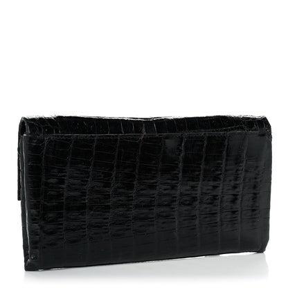 Nancy Gonzalez Crocodile Foldover Clutch Black 3 of 9