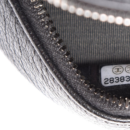 Chanel Goatskin Camellia Quilted Round Clutch With Chain Grey 7 of 12