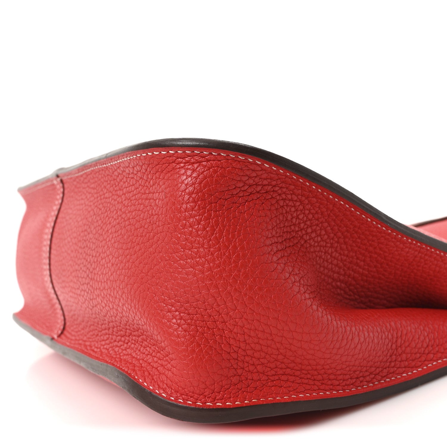 Hermes Taurillon Clemence Halzan 31 GM Rouge Casaque Vermillion