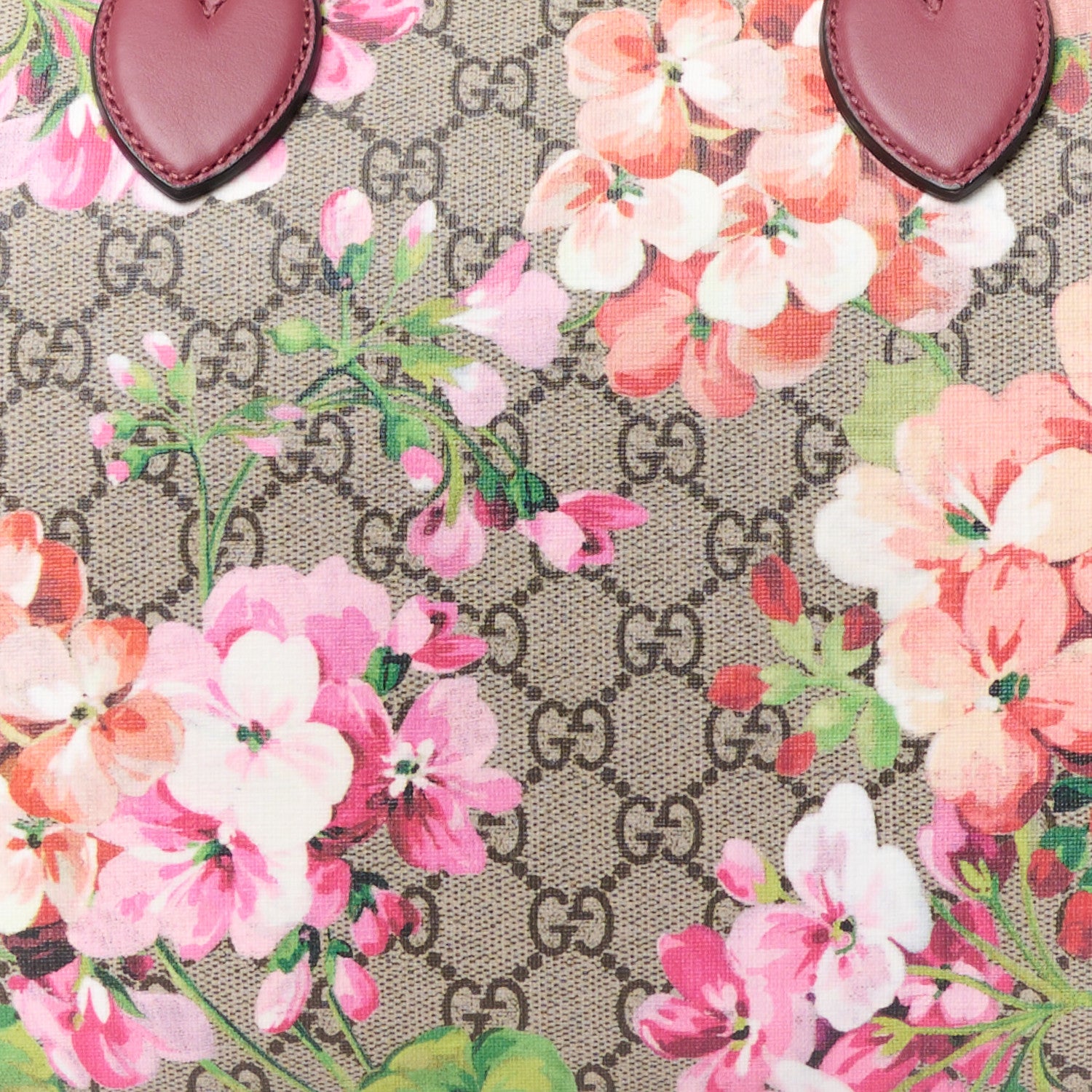 Gucci GG Supreme Monogram Blooms Medium Boston Beige Multicolor Dry Rose 10 of 12