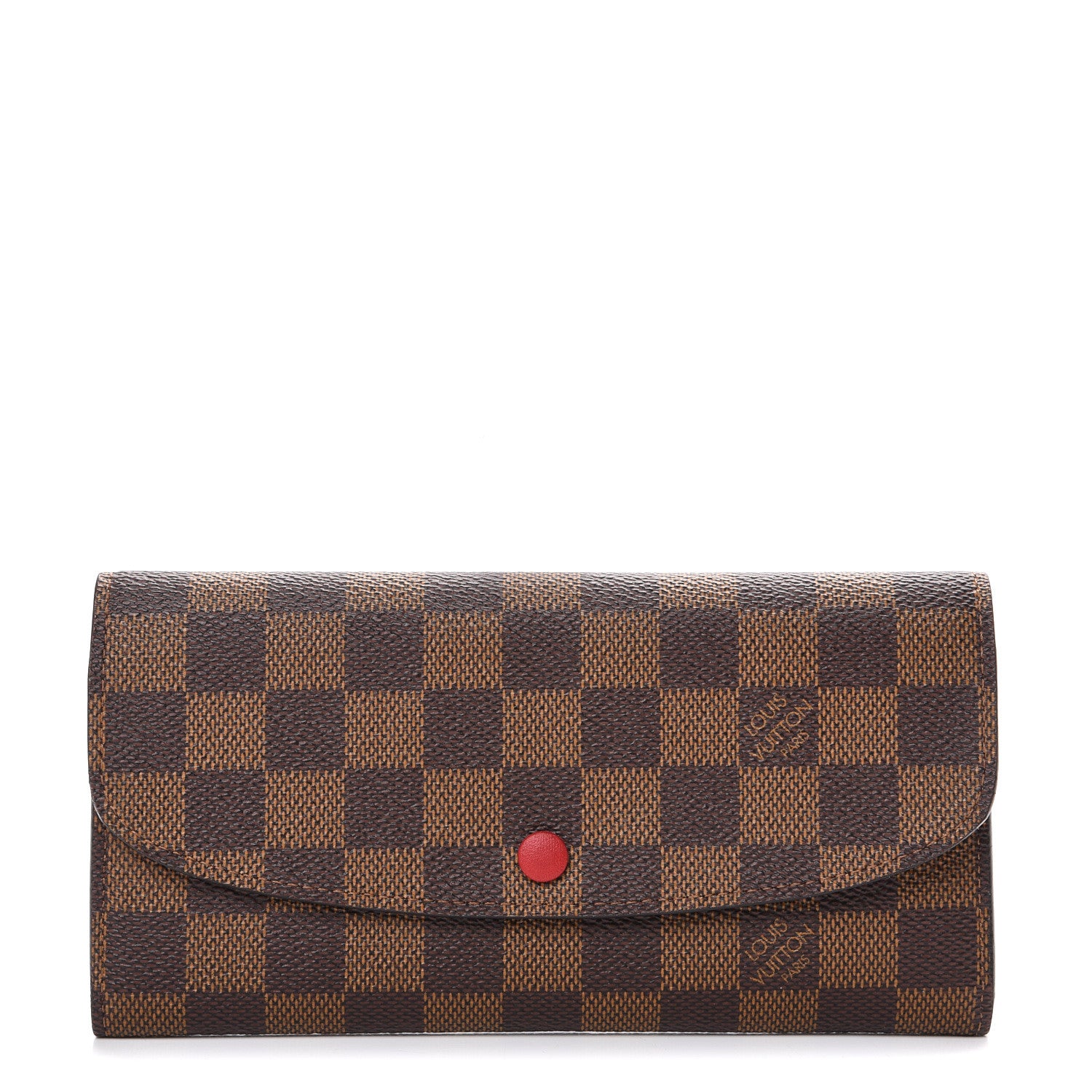Louis Vuitton Damier Ebene Emilie Wallet Red 1 of 8
